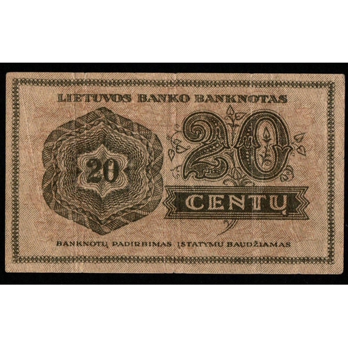 1011 - Lithuania, 20 Centu, 1922 year, Serija A