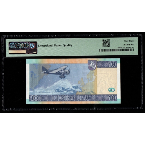 1037 - Lithuania, Bank of Lithuania
Pick# 68 2007 10 Litu - Printer: F-CO
S/N AH9462435 - Wmk: Arms 