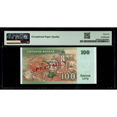 1057 - Lithuania, Bank of Lithuania Pick# 70s 2007 100 Litu - Printer: F-CO 