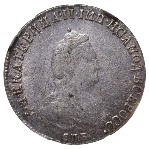 126 - Russian Empire, Empress Catherine II (1762-1796), 1 polupoltinnik, 1792 year, Silver, 5,97 gr, C#65c... 