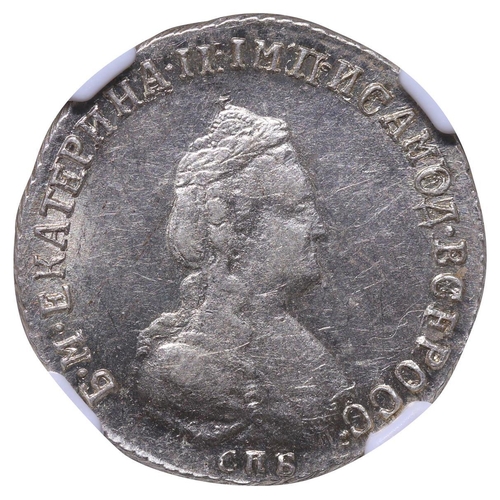 127 - Russian Empire, Empress Catherine II (1762-1796), 1 polupoltinnik, 1794 year, Silver, 5,97 gr, C#65c... 