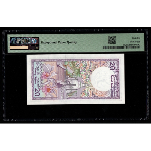 1330 - Sri Lanka, Central Bank of Ceylon Pick# 93a 1982 20 Rupees - Printer: BWC S/N F/4 470033 - Wmk: Chin... 