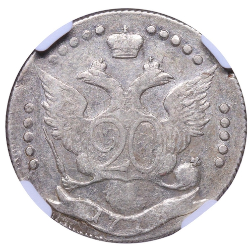 142 - Russian Empire, Empress Catherine II (1762-1796), 20 kopecks, 1778 year, Silver, 4,77 gr, C#63b, bit... 