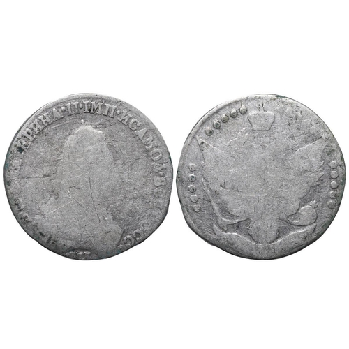 143 - Russian Empire, Empress Catherine II (1762-1796), 20 kopecks, 1778-1793 years, Silver, 4,77 gr