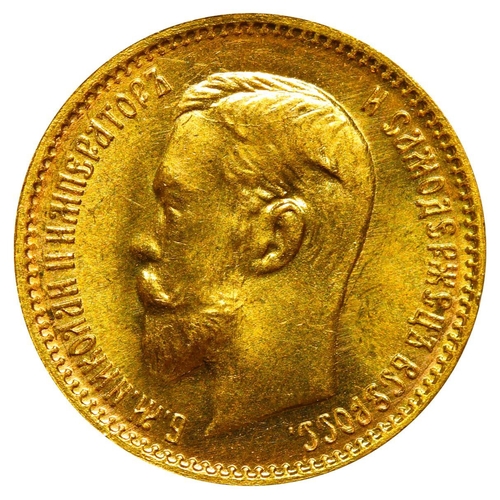 18 - Russian Empire, Emperor Nicholas II (1894-1917), 5 roubles, 1904 year, Gold, 4,3 gr, Y#62, bitkin 31