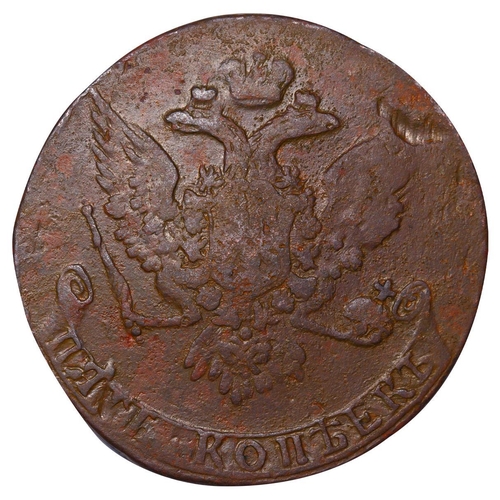 189 - Russian Empire, Empress Elizabeth (1741-1762), 5 kopecks, 1760 year, Copper, 51,19 gr, C#9.2, bitkin... 