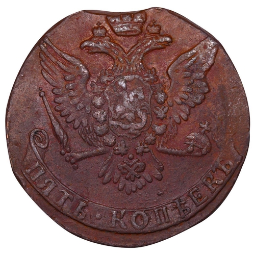 194 - Russian Empire, Empress Elizabeth (1741-1762), 5 kopecks, 1761 year, Copper, 51,19 gr, C#9.2, bitkin... 