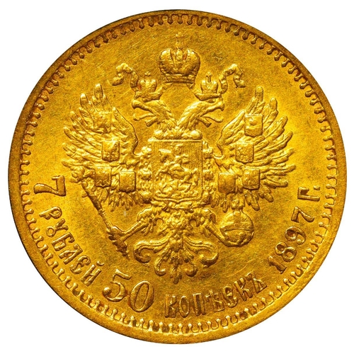 2 - Russian Empire, Emperor Nicholas II (1894-1917), 15 roubles, 1897 year, Gold, 12,9 gr, Y#65.2, bitki... 