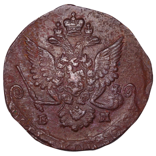 214 - Russian Empire, Empress Catherine II (1762-1796), 5 kopecks, 1785 year, Copper, 51,2 gr, C#59.3, bit... 