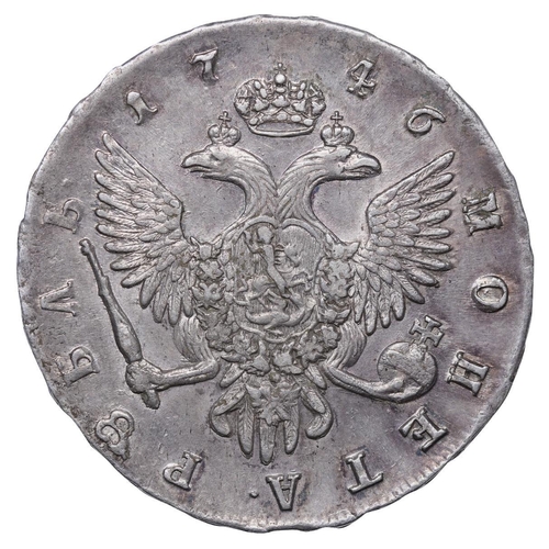 24 - Russian Empire, Empress Elizabeth (1741-1762), 1 rouble, 1746 year, Silver, 25,85 gr, C#19b.4, bitki... 