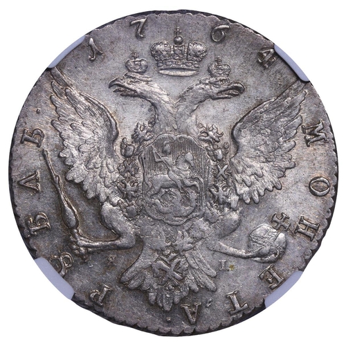 25 - Russian Empire, Empress Catherine II (1762-1796), 1 rouble, 1764 year, Silver, 24 gr, C#67.2a, bitki... 