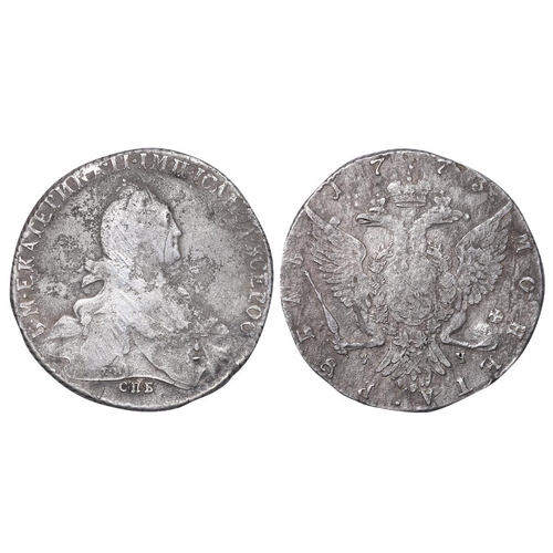 26 - Russian Empire, Empress Catherine II (1762-1796), 1 rouble, 1773 year, Silver, 24 gr, C#67.2a, bitki... 