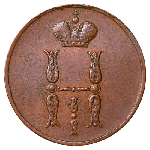 270 - Russian Empire, Emperor  Nicholas I (1825-1855), 1 kopeck, 1854 year, Copper, 5,12 gr, Y#3.1, bitkin... 