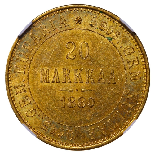 300 - Russian Empire, Finland, Emperor Alexander II (1855-1881), 20 markkaa, 1880 year, Gold, 6,4516 gr, K... 