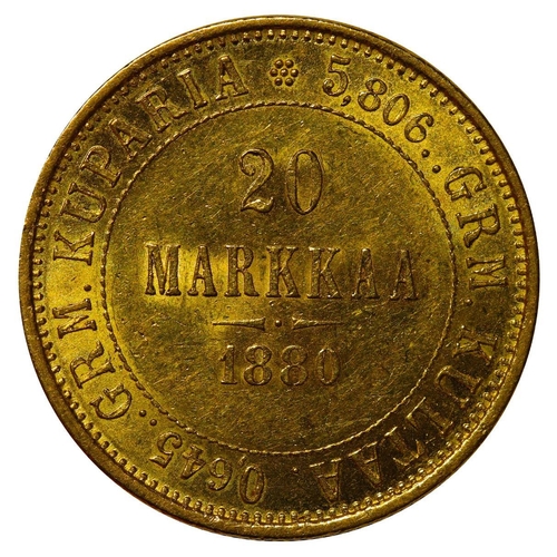 301 - Russian Empire, Finland, Emperor Alexander II (1855-1881), 20 markkaa, 1880 year, Gold, 6,4516 gr, K... 