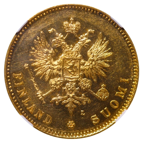 302 - Russian Empire, Emperor Alexander III (1881-1894), 20 markkaa, 1891 year, Gold, 6,45 gr, KM#9, bitki... 