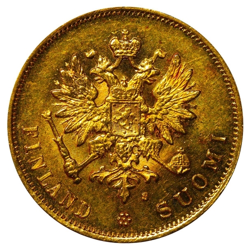 308 - Russian Empire, Finland, Emperor Alexander III (1881-1894), 10 markkaa, 1882 year, Gold, 3,2258 gr, ... 