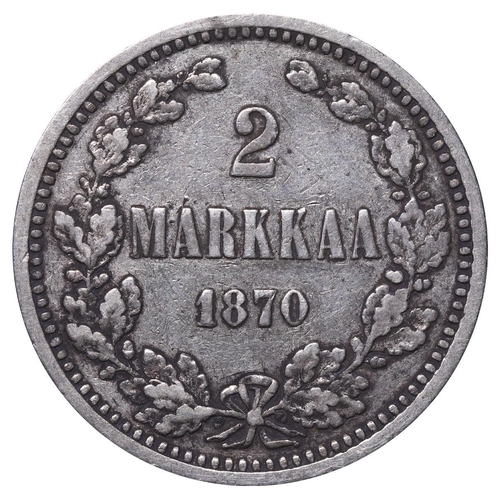 310 - Russian Empire, Finland, Emperor Alexander II (1855-1881), 2 markkaa, 1870 year, Silver, 10,3657 gr,... 