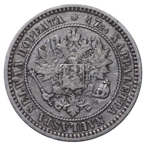 310 - Russian Empire, Finland, Emperor Alexander II (1855-1881), 2 markkaa, 1870 year, Silver, 10,3657 gr,... 