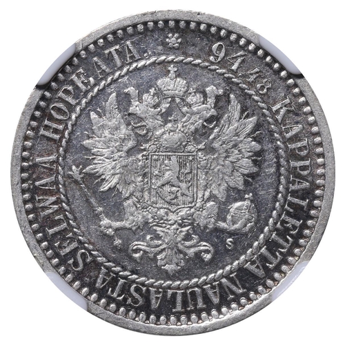 311 - Russian Empire, Finland, Emperor Alexander II (1855-1881), 1 markka, 1867 year, Silver, 5,18 gr, KM#... 