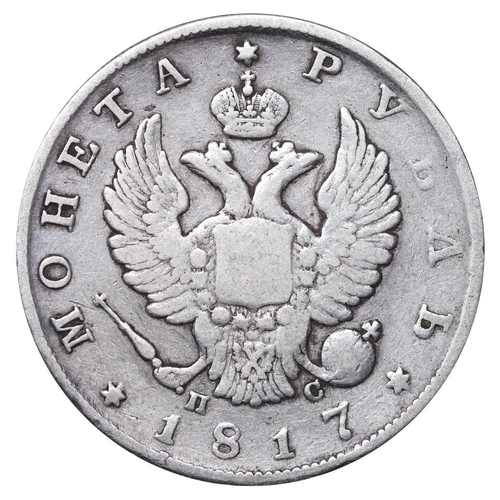 36 - Russian Empire, Emperor Alexander I (1801-1825), 1 rouble, 1817 year, Silver, 20,73 gr, C#130, bitki... 