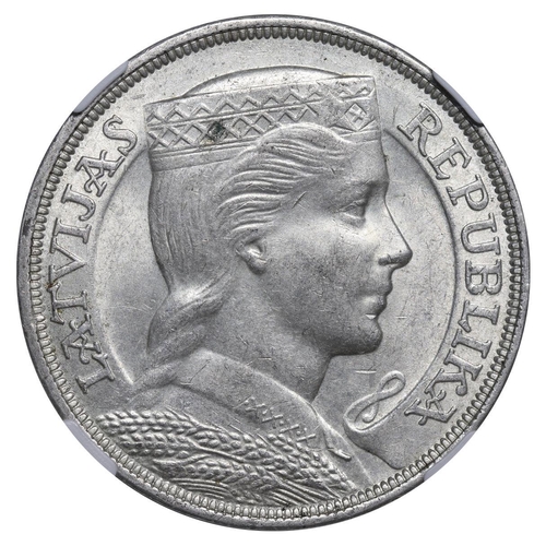 371 - Latvia, President Alberts Kviesis (1930-1936), 5 lati, 1931 year, Silver, 25 gr, KM#9, In MS 61: 88,... 