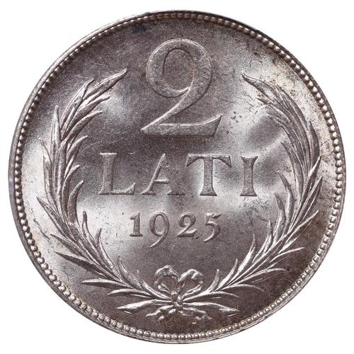 375 - Latvia, President Janis Chakste (1922-1927), 2 lati, 1925 year, Silver, 10 gr, KM#8