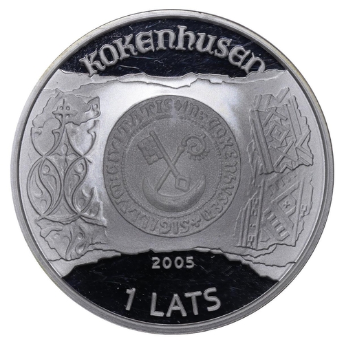 380 - Latvia, President Vaira Vike-Freiberga (1999-2007), 1 lats, 2005 year, Silver, 31,47 gr, KM#77, Kokn... 