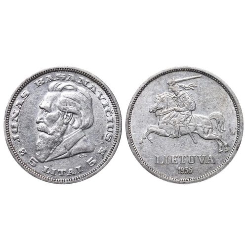 402 - Lithuania, President Aleksandras Stulginskis (1919-1926), 5 litai, 1925 year, Silver, 13,5 gr, KM#78... 