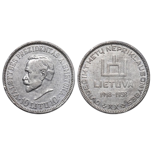 402 - Lithuania, President Aleksandras Stulginskis (1919-1926), 5 litai, 1925 year, Silver, 13,5 gr, KM#78... 