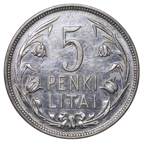 402 - Lithuania, President Aleksandras Stulginskis (1919-1926), 5 litai, 1925 year, Silver, 13,5 gr, KM#78... 