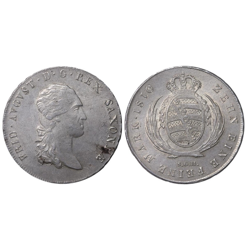 411 - Kingdom of Saxony (German States), King Frederick Augustus I (1806-1827), 1 conventionsthaler, 1810 ... 