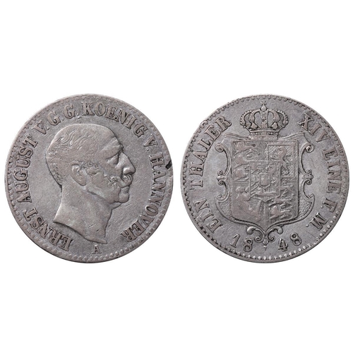 416 - Kingdom of Hannover (German States), King Ernest Augustus I (1837-1851), 1 thaler, 1848 year, Silver... 