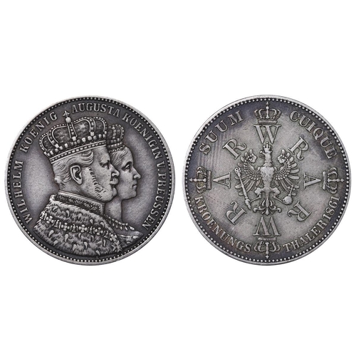 417 - Kingdom of Prussia (German States), King William I (1861-1888), 1 thaler, 1861 year, Silver, 18,52 g... 