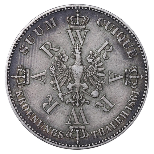 417 - Kingdom of Prussia (German States), King William I (1861-1888), 1 thaler, 1861 year, Silver, 18,52 g... 