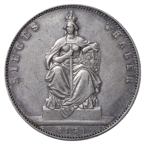 418 - Kingdom of Prussia (German States), King William I (1861-1888), 1 thaler, 1871 year, Silver, 18,52 g... 