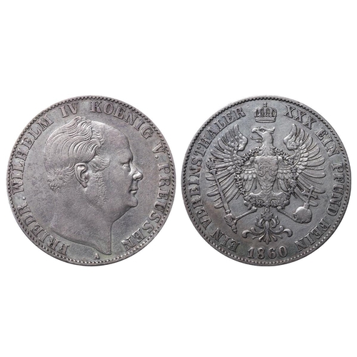 425 - Kingdom of Prussia (German States), King Frederick William IV (1840-1861), 1 vereinsthaler, 1860 yea... 