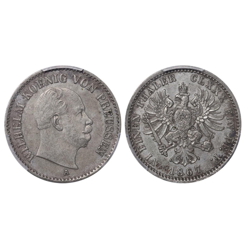 427 - Kingdom of Prussia (German States), King William I (1861-1888), ? thaler, 1867 year, Silver, 5,345 g... 