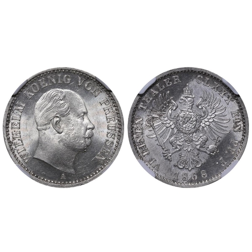 428 - Kingdom of Prussia (German States), King William I (1861-1888), ? thaler, 1868 year, Silver, 5,345 g... 