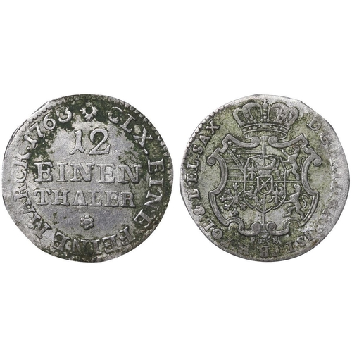 429 - Electorate of Saxony (German States), Prince elector Frederick Christian (1763), 1?12 thaler, 1763 y... 