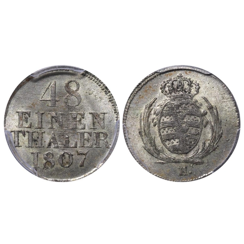 431 - Kingdom of Saxony (German States), King Frederick Augustus I (1806-1827), 1/48 thaler, 1807 year, Bi... 