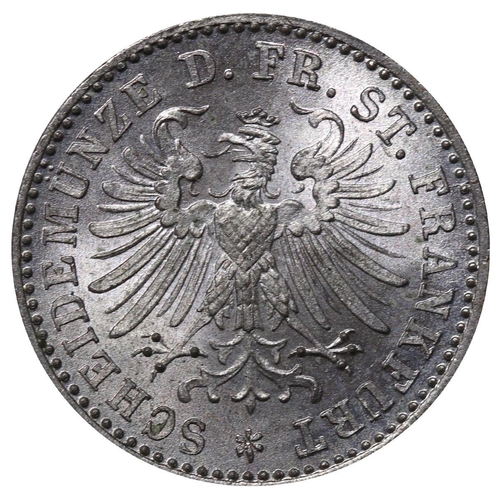 434 - Free imperial city of Frankfurt (German States), Free City (1372-1866), 1 kreuzer, 1863 year, Silver... 