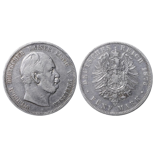 437 - Kingdom of Prussia (German States), King William I (1861-1888), 5 mark, 1876 year, Silver, 27,777 gr... 