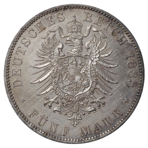 440 - Kingdom of Prussia (German States), King Frederick III (1888), 5 mark, 1888 year, Silver, 27,777 gr,... 