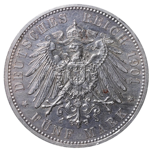 444 - Kingdom of Prussia (German States), King William II (1888-1918), 5 mark, 1901 year, Silver, 27,77 gr... 