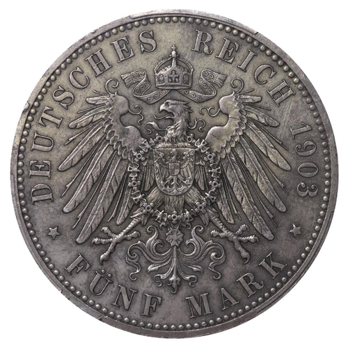 446 - Duchy of Saxe-Altenburg (German States), Duke Ernest I (1853-1908), 5mark, 1903 year, Silver, 27,77 ... 