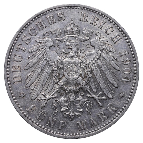 447 - Kingdom of Saxony (German States), King George I (1902-1904), 5 mark, 1904 year, Silver, 27,777 gr, ... 