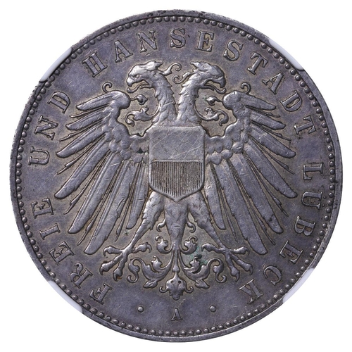 450 - Free Hanseatic city of Lubeck (German States), Free city (1226-1811,1815-1937), 5 mark, 1913 year, S... 