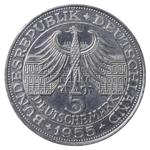 453 - Federal Republic of Germany, Federal Republic (1949-date), 5 deutsche mark, 1955 year, Silver, 11,2 ... 