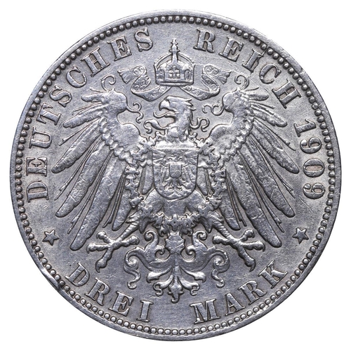 455 - Free Hanseatic city of Hamburg (German States), Free Hanseatic City (1324-1922), 3 marks, 1909 year,... 